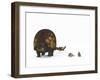 A Doedicurus Glyptodont Compared to Modern Armadillos-null-Framed Art Print