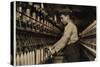 A Doffer Replaces Full Bobbins at Globe Cotton Mill, Augusta, Georgia, 1909-Lewis Wickes Hine-Stretched Canvas