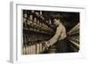 A Doffer Replaces Full Bobbins at Globe Cotton Mill, Augusta, Georgia, 1909-Lewis Wickes Hine-Framed Photographic Print