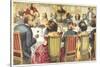 A Dog Dinner Party-null-Stretched Canvas