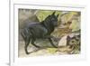 A Dog Encounters a Snake-null-Framed Premium Giclee Print