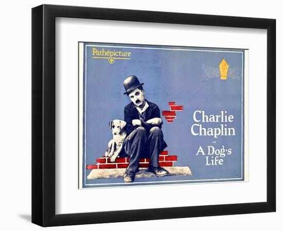 A Dog's Life, Charlie Chaplin, 1918-null-Framed Art Print