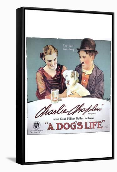 A Dog's Life, Charlie Chaplin, Edna Purviance-null-Framed Stretched Canvas