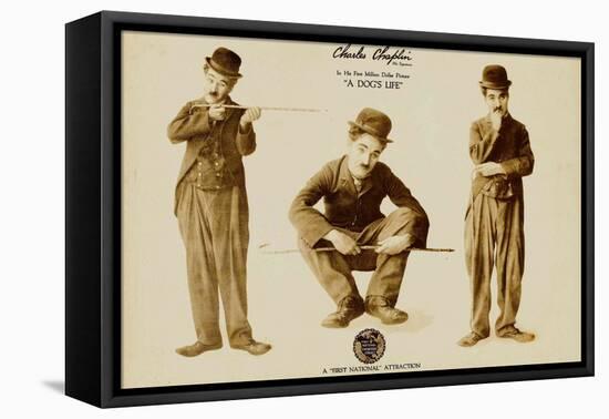 A Dog's Life, Charlie Chaplin Poster Print-null-Framed Stretched Canvas