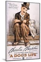 A Dog's Life Movie Charlie Chaplin Poster Print-null-Mounted Poster