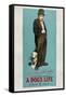 A Dog's Life Movie Charlie Chaplin Tramp Poster Print-null-Framed Stretched Canvas