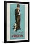 A Dog's Life Movie Charlie Chaplin Tramp Poster Print-null-Framed Poster