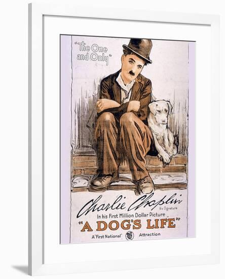 A Dog's Life Movie Charlie Chaplin-null-Framed Poster