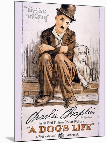 A Dog's Life Movie Charlie Chaplin-null-Mounted Poster