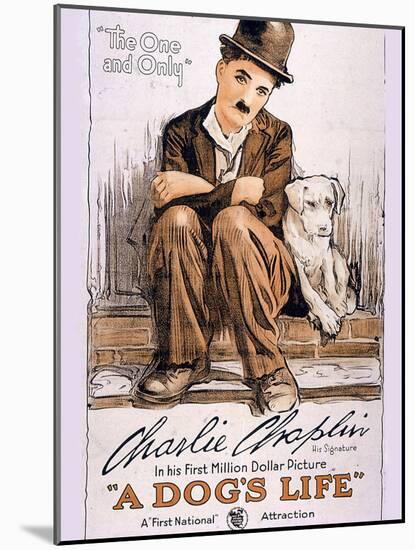 A Dog's Life Movie Charlie Chaplin-null-Mounted Poster