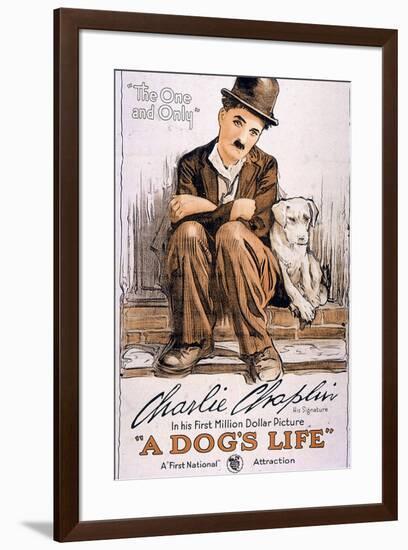 A Dog's Life Movie Charlie Chaplin-null-Framed Art Print