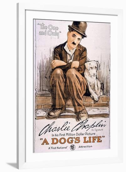 A Dog's Life Movie Charlie Chaplin-null-Framed Art Print