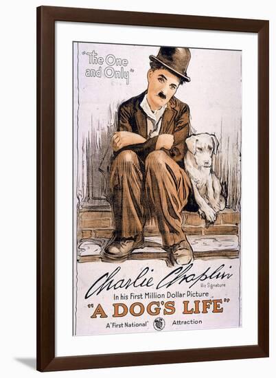 A Dog's Life Movie Charlie Chaplin-null-Framed Art Print