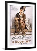 A Dog's Life Movie Charlie Chaplin-null-Framed Art Print