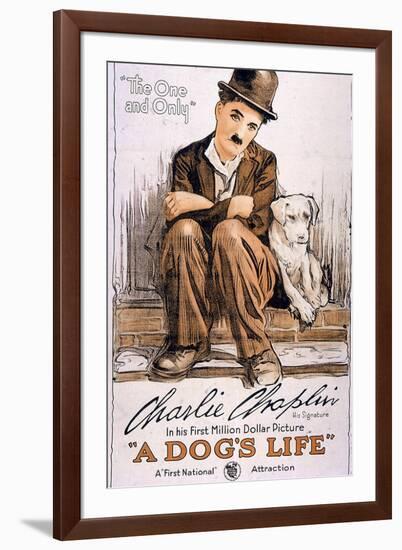 A Dog's Life Movie Charlie Chaplin-null-Framed Art Print