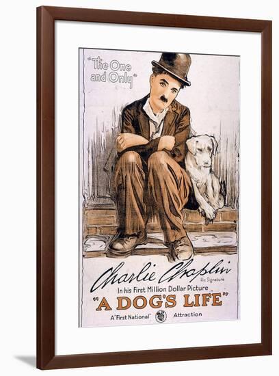 A Dog's Life Movie Charlie Chaplin-null-Framed Art Print