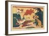 A Dog Scares off Other Animals with His Mask.” the Mask” ,1936 (Illustration)-Benjamin Rabier-Framed Giclee Print