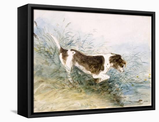 'A Dog Watching a Rat in the Water', 1831-John Constable-Framed Stretched Canvas