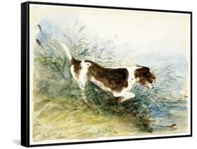 A Dog Watching a Rat in the Water - Dedham, Painted 1831-John Constable-Framed Stretched Canvas