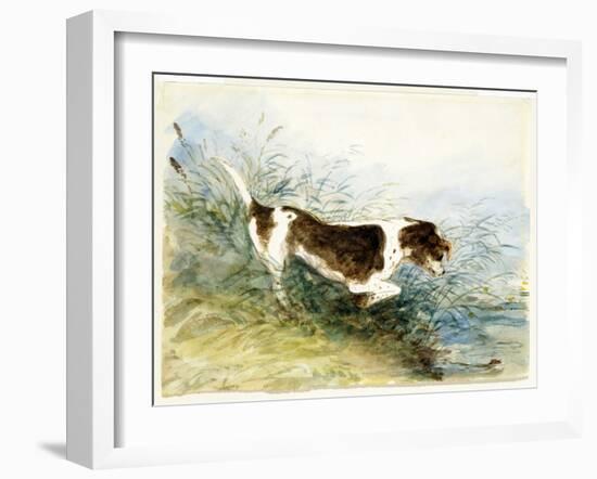 A Dog Watching a Rat in the Water - Dedham, Painted 1831-John Constable-Framed Giclee Print