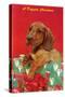 A Doggone Christmas, Dachshund-null-Stretched Canvas