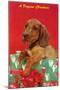 A Doggone Christmas, Dachshund-null-Mounted Art Print