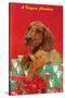 A Doggone Christmas, Dachshund-null-Stretched Canvas