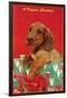 A Doggone Christmas, Dachshund-null-Framed Art Print