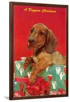 A Doggone Christmas, Dachshund-null-Framed Art Print