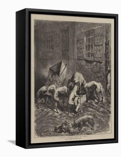 A Dogs' Dinner Party in Paris-Ernest Henry Griset-Framed Stretched Canvas