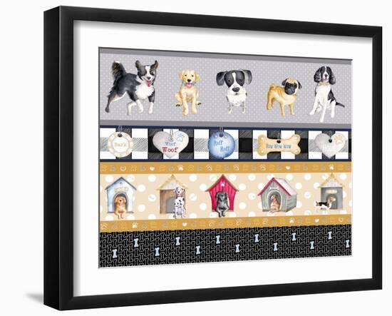 A Dogs Life on Plaid Panels-Andi Metz-Framed Art Print