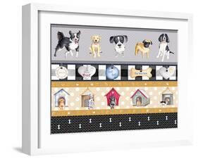 A Dogs Life on Plaid Panels-Andi Metz-Framed Art Print