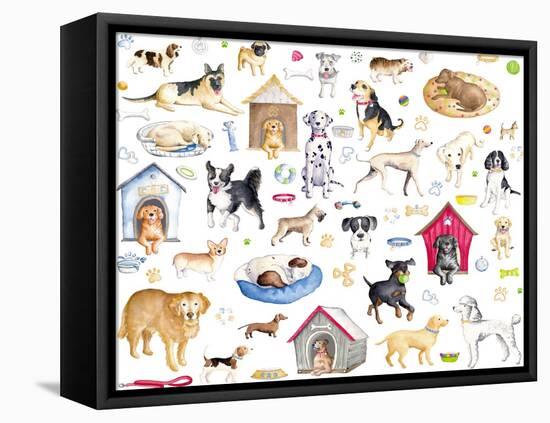 A Dogs Life Pattern-Andi Metz-Framed Stretched Canvas