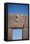 A Doorway in the Ancient City of Tiwanaku-Alex Saberi-Framed Stretched Canvas