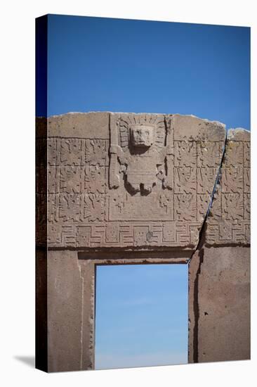 A Doorway in the Ancient City of Tiwanaku-Alex Saberi-Stretched Canvas