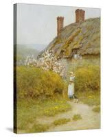 A Dorsetshire Cottage-Helen Allingham-Stretched Canvas