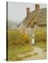 A Dorsetshire Cottage-Helen Allingham-Stretched Canvas