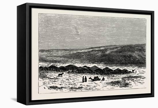 A Douar, or Encampment of Bedoweens. Douar Doukkara Is a Settlement in the Western Part of Morocco-null-Framed Stretched Canvas