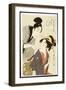 A Double Half-Length Portrait of a Beauty and Her Admirer-Kitagawa Utamaro-Framed Giclee Print