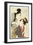 A Double Half-Length Portrait of a Beauty and Her Admirer-Kitagawa Utamaro-Framed Giclee Print