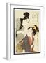 A Double Half-Length Portrait of a Beauty and Her Admirer-Kitagawa Utamaro-Framed Giclee Print