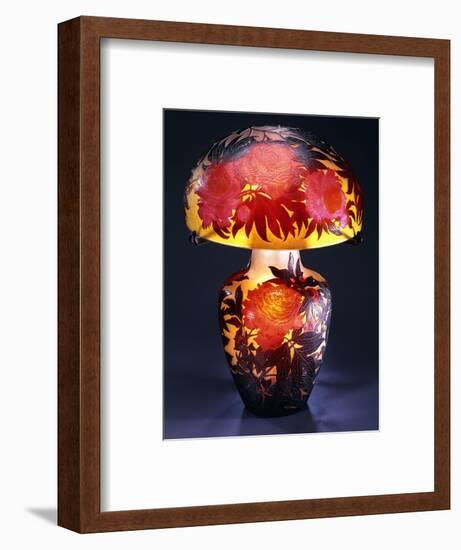 A Double Overlaid and Etched Glass Table Lamp-Emile Galle-Framed Giclee Print