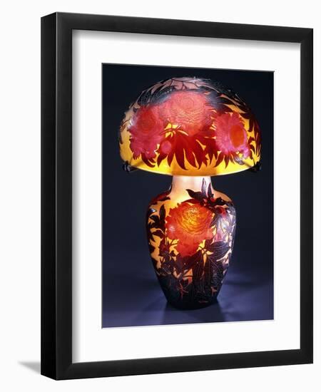 A Double Overlaid and Etched Glass Table Lamp-Emile Galle-Framed Giclee Print