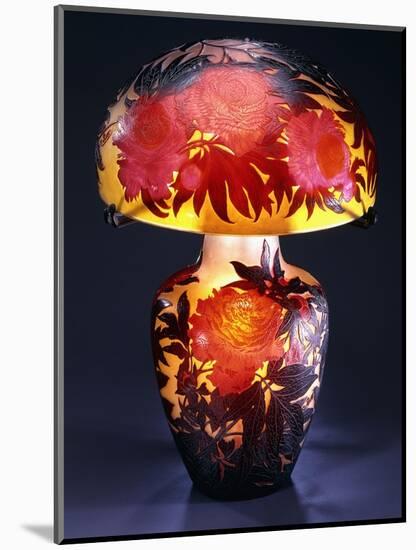 A Double Overlaid and Etched Glass Table Lamp-Emile Galle-Mounted Giclee Print