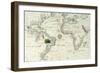 A Double-Page Map of the Atlantic Ocean, Showing the East Coast of North and South America, 1544-Battista Agnese-Framed Giclee Print