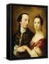 A Double Portrait of a Lady and a Gentleman, English School, 18th Century-null-Framed Stretched Canvas