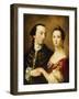 A Double Portrait of a Lady and a Gentleman, English School, 18th Century-null-Framed Giclee Print