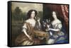 A Double Portrait of Lady Maria Somalia and Lady Anne Barrington-Henri Gascard-Framed Stretched Canvas