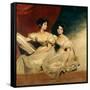 A Double Portrait of the Fullerton Sisters, Seated Full-Length, in White Dresses-Thomas Lawrence-Framed Stretched Canvas