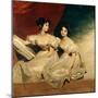 A Double Portrait of the Fullerton Sisters, Seated Full-Length, in White Dresses-Thomas Lawrence-Mounted Giclee Print